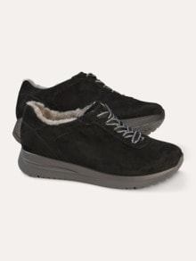 Lammfell-Sneaker Schwarz