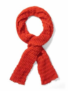 Plissee-Schal Rotorange