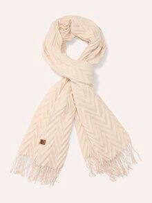Plissee Struktur Schal Creme