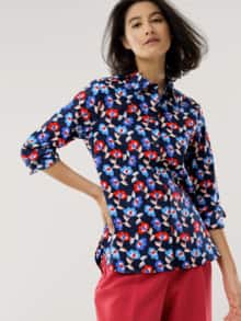 Baumwoll-Bluse Zeitlos Blumendruck
