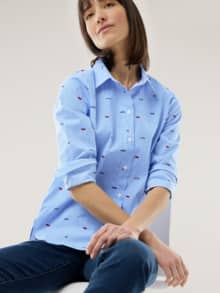 Baumwoll-Bluse Zeitlos Schiffchen