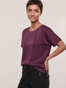 Blusenshirt aus Satin Cassis