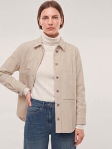 Blusenjacke aus Strukturcord Creme