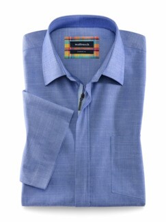 Reißverschluss-Hemd Easycare Uni Blau Detail 1
