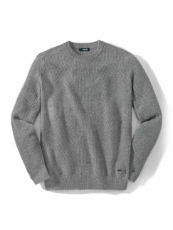 Cashmino Pullover Nahtlos Grau Melange Detail 1