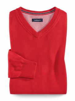 V-Pullover Soft-Cotton Rot Detail 1