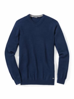 Premium Cashmere-Pullover Blau Detail 1