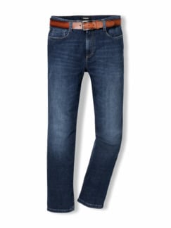 Gürtel-Jeans Crosshedge Mid Blue Detail 1