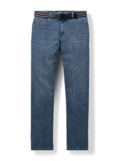 Gürtel-Jeans Regular Fit Mid Blue Detail 1