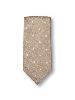 Seidenkrawatte Sommer Punkt Beige Detail 1