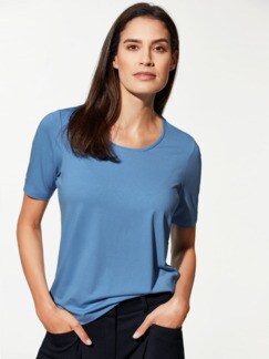 Viskose-Shirt Jeansblau Detail 1