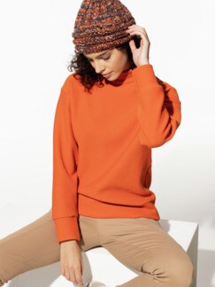 Struktur-Sweatshirt Kürbis Detail 1