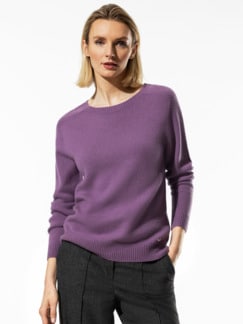 Cashmere-Pullover Nahtlos Orchidee Detail 1