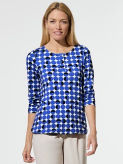 Blousonshirt Modern Dot Tintenblau Detail 1