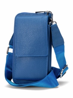 Leder-Handy-Portemonnaie Jeansblau Detail 1