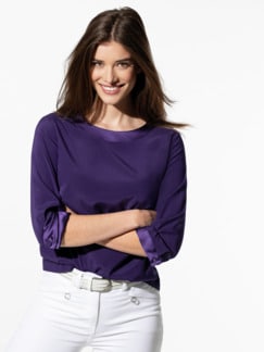 Seiden-Shirtbluse Edel-Basic Violett Detail 1