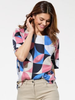 T-Shirt-Bluse Extra Leicht Druck Multicolor Detail 1