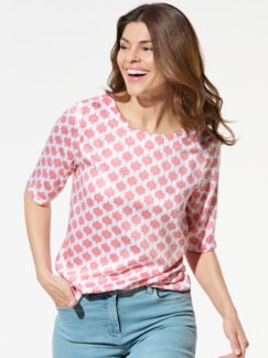 T-Shirt-Bluse Extra Leicht Grafik Flamingo Detail 1