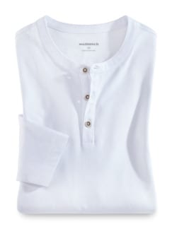 Henley-Shirt Weiß Detail 1
