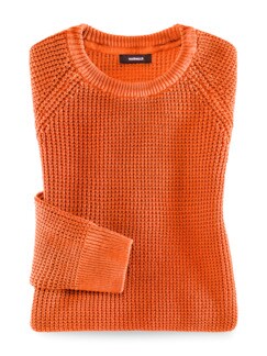 Baumwoll-Pullover Farbeffekt Orange Detail 1