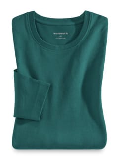 Langarm-Shirt Rundhalsausschnitt Smaragd Detail 1