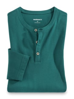 Henley-Shirt Smaragd Detail 1