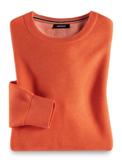 Struktur-Pullover Soft Cotton Orange Detail 1