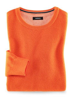 Struktur-Pullover Soft Cotton Orange Detail 1