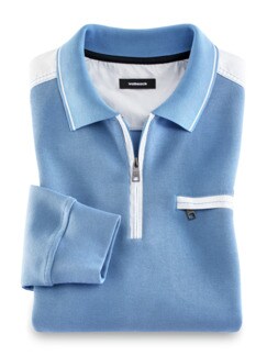Extraglatt-Polo-Pullover 2.0 Hellblau Detail 1