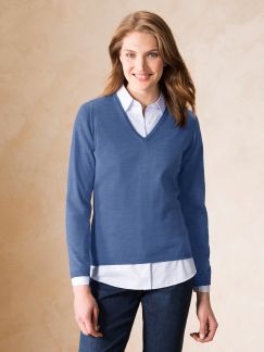 Merino-Pullover V-Ausschnitt Merino-Pullover V-Ausschnitt