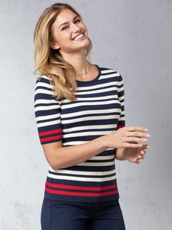Strick- Shirt Pima Cotton Streifen Strick- Shirt Pima Cotton Streifen