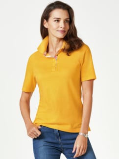 Pique-Polo Sommer Cotton Gelb Detail 1