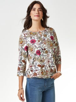 Blouson-Shirt Blumen-Paisley Fuchsia/Rose Detail 1