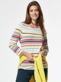 Shirt Multiringel Frischekick Koralle/Auroragelb Detail 1