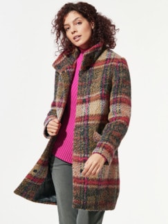 Karo-Wolljacke-Multicolor Fuchsia Detail 1