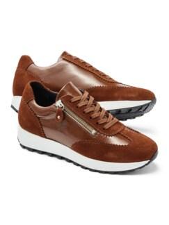 Materialmix Sneaker Rostbraun Detail 1