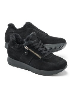 Lammfell-Sneaker Schwarz Detail 1