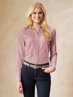 Hemdbluse Spitzen Einsatz Hemdbluse Spitzen Einsatz