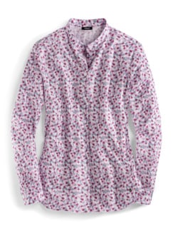 Stretchflanell Stehkragen-Bluse Stretchflanell Stehkragen-Bluse