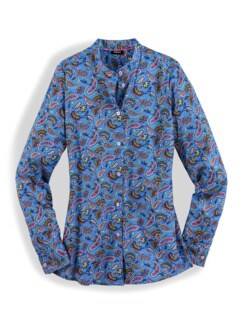 Stretchflanell-Bluse Stehkragen Stretchflanell-Bluse Stehkragen