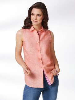 Leinen Bluse Ärmellos Leinen Bluse Ärmellos