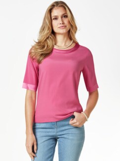 Seiden-Shirtbluse Edel-Basic Pink Detail 1