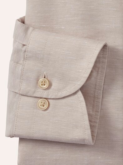 Leinen-Mix Hemd mit Haifischkragen Sand