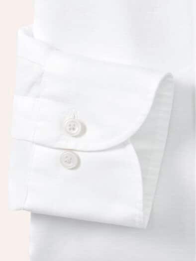 Leinen-Mix Hemd mit Haifischkragen Weiß