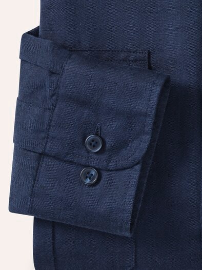Leinen-Mix Multi-Taschen Hemd Marine