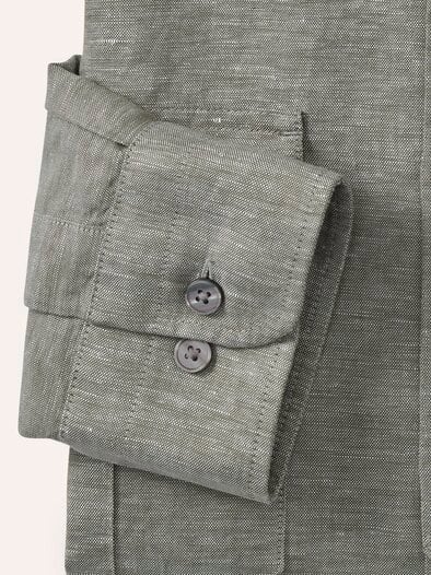 Leinen-Mix Multi-Taschen Hemd Schilf