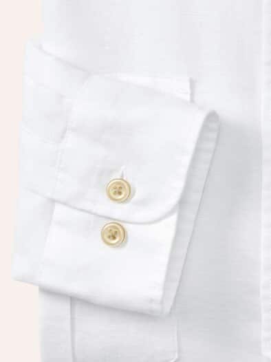 Leinen-Mix Multi-Taschen Hemd Weiß
