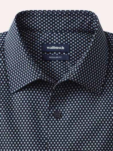 Extraglatt-Hemd Walbusch-Kragen Minimal Druck