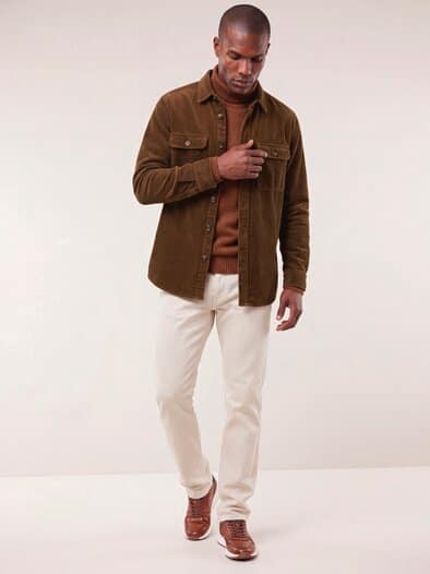 Overshirt aus Breitcord Braun