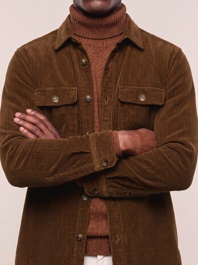 Overshirt aus Breitcord Braun